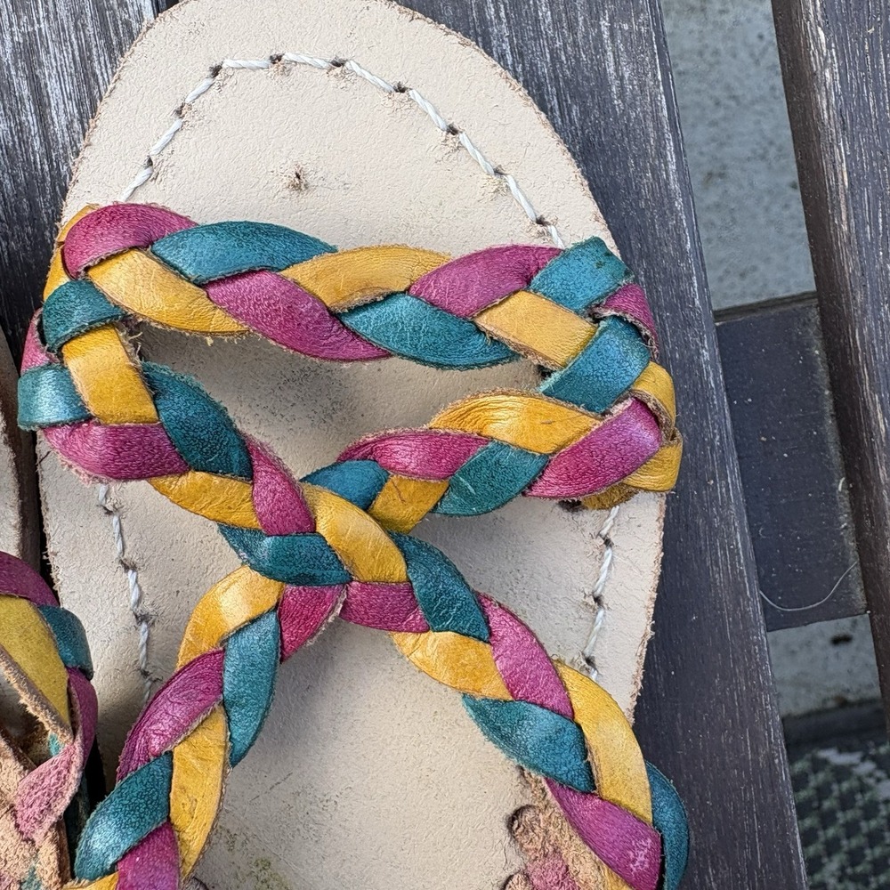 Unbranded Kids 5 Multi Sandals Boho Huarache Braided Leather?* - Picture 10 of 10